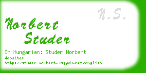 norbert studer business card